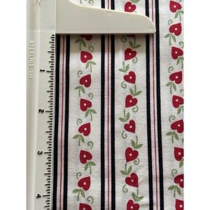 Red Heart Strawberry Fabric 1 Yd x 44" Stripe Yenter In the Beginning With Love